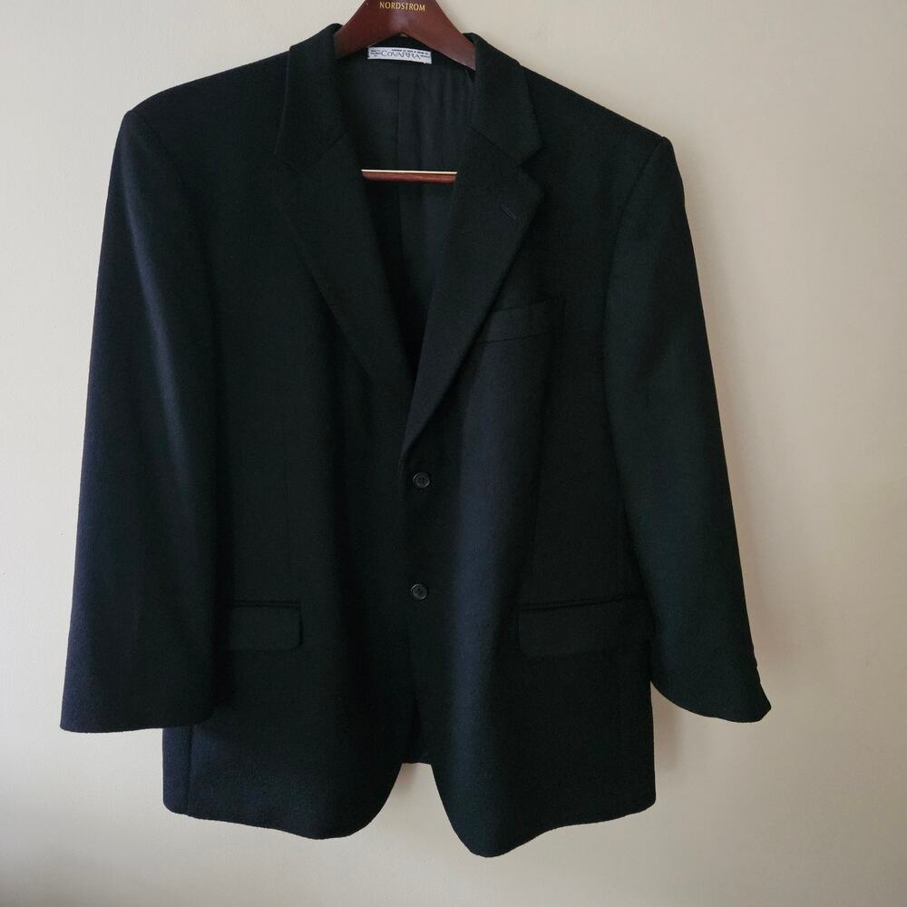 Bachrach Covarra Men's 95% Cashmere Blazer Size 46R Black 2-Button